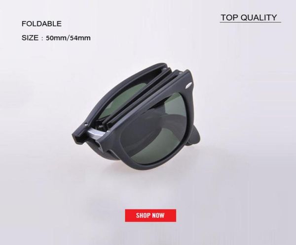 Factory Top Quality Classic 50mm Square Pliable Sun Glasses Men Femmes Femmes surdimensionnées surdimensionnées 54 mm Drive Designer Pliage Lens MAT6903728