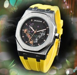 Usine Top Vente Montres Étanches Cool Hommes Quartz Mouvement Automatique Calendrier Sportif En Acier Inoxydable Bande De Caoutchouc Président Montres D'affaires Cadeaux