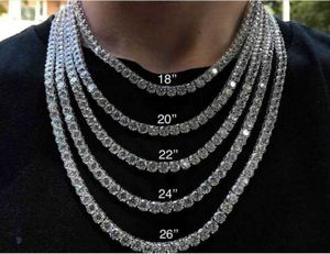 Factory VVS Moissanite Diamond 925 Sterling Silver Hip Hop Druzy sieraden Cubaanse linkketen 3 mm Iced Out Geclustered Tennis Necklace Kaelknuspladen