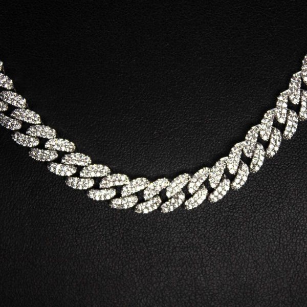 Collier de mossanite VVS d'usine Miami 2 rangées en argent sterling 925 6 mm Moisanite Cuban Link Chain