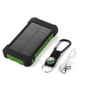 Fabriek Waterdichte Kompas Solar Power Bank 20000mAh Universele Cellpphone-batterijlader met LED-zaklamp en kompas kampeerlicht