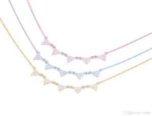 fabriek hele drop topkwaliteit micro pave cz driehoekige schakelketting delicate sierlijke ketting 925 sterling zilver mode ne4960669