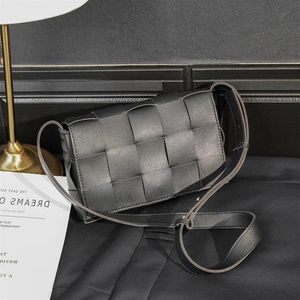 Usine entière hommes sac atmosphère Joker noir tricot Messenger sacs rue tendance plaid épaule sac à main loisirs de plein air leath288G