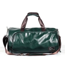 Factory Whole Men Bag Hand Bag Simple Green Fitness Bag Fitness Sports Outdoor Leisure Leathers Bolsas de viaje de moda húmeda y seca SEP3018