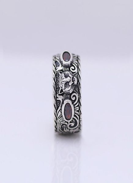 Fábrica entera S925 anillo de plata esterlina marea señoras retro incrustación cabeza de tigre anillo men039s punk viejo anillo amante joyería regalo3040804