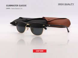 Factory entièrement Top Quality 51 mm Half Frame Designer Club Sunglasses Sunglasses Womens Mast Master UV400 Protecton Mirror Sunglass Gafas2585706