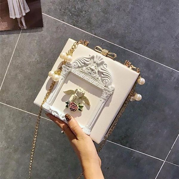 Fábrica de mujeres enteras bolso de moda bolso de ángel barroco personalizado taladro de diamante cena personalizado bolsos de perlas hombro b242D