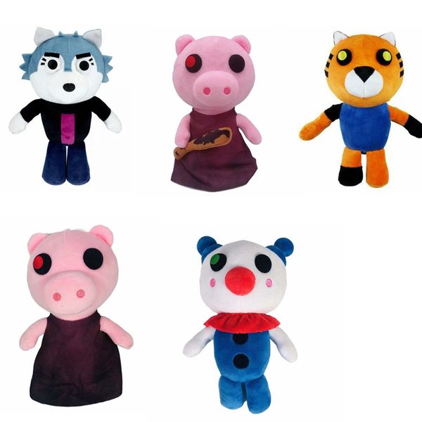 Usine en gros 25 cm 5 styles Piggy peluche tigre en peluche jouets film d'animation jeu de télévision poupées périphériques cadeaux pour enfants