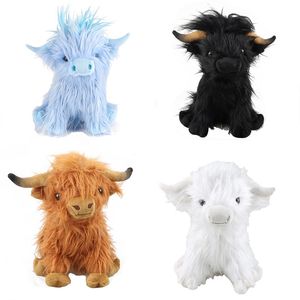 Jouets en peluche de vache des Highlands, 3 couleurs, 25cm, vente en gros d'usine, poupée de vache en laine longue, cadeaux pour enfants