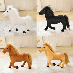 Fábrica al por mayor 32 cm 4 colores simulado caballo juguetes de peluche regalos de animales de peluche para niños
