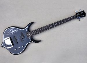 Guitare basse électrique 4 cordes en gros avec couvercle de pont, manche en palissandre, forme inhabituelle