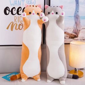 Usine en gros 50 cm 4 couleurs long chat rayé en peluche dessin animé animal en peluche cadeau préféré pour les enfants autour des poupées