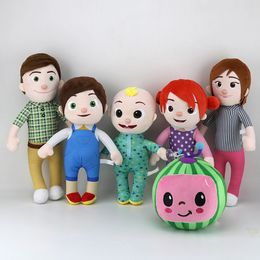 Usine en gros 6 styles de jouets en peluche mignons pastèque pour bébé, animation éclairante autour des poupées, cadeaux préférés des enfants