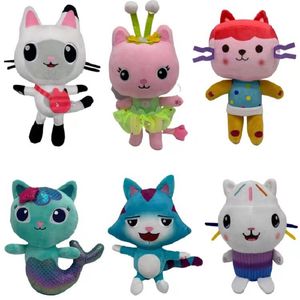Venta al por mayor de fábrica, 8 estilos de juguetes de peluche de gato Gabby's Dollhouse, animación que rodea muñecas para regalos de niños