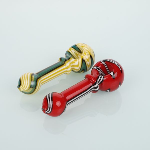 Pipe à fumer en verre de haute qualité, vente en gros d'usine, toutes les couleurs personnalisées, tuyau à main, cuillère à tabac pour fumer du tabac