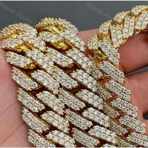 Fabriek Groothandel Fijne Sieraden voor Mannen Vrouwen 15mm S925 Vvs d Kleur Moissanite Iced Out Cubaanse Ketting