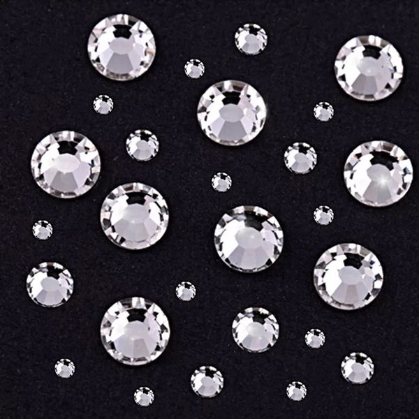 Usine en gros plat transparent blanc strass ongles bijoux verre cristal perceuse spot téléphone portable bâton perceuse accessoires