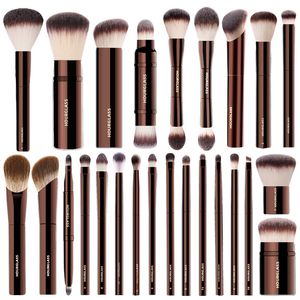 Factory wholesale HG series Face Large Powder Blush Foundation Contour Highlight Concealer Blending FINISHING Retractable Kabuki Cosmetics Blender Tools Brush