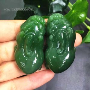 Bijoux de jade en gros en gros, chanceux Pi Xiu Natural Green Jasper Gemstone Pendentif