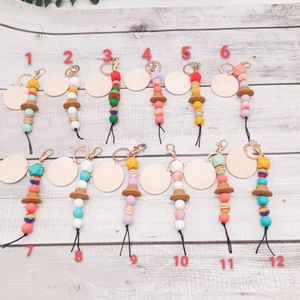 Factory Groothandel Key Chain Food Grade Siliconen Kraal Leopard Bead Tassel Pendant Bracelet Multi-kleuren optioneel