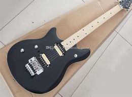 Fabriek groothandel linkshandige zwarte elektrische gitaar met Floyd Rose, Maple Fretboard