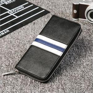 Factory Wholesale Men Bag Joker Leather Long Wallet Street Fashion Plaid Mentes Portefes Zipper Multifinection Contrast Multimed Sac à main