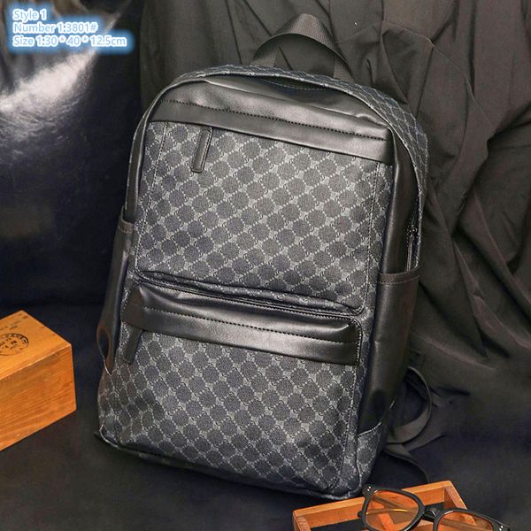 Bolso de hombro para hombre al por mayor de fábrica 2 colores, gran capacidad, resistente al desgaste y engrosado mochila de ocio de cuero estilo universitario bolso popular de lunares