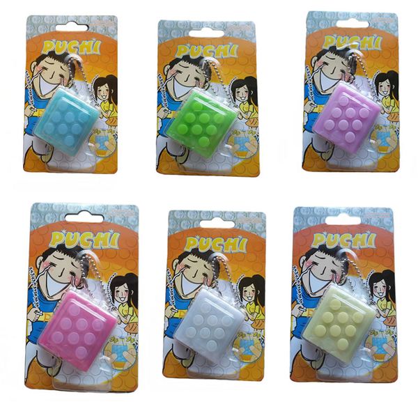 Finger press sound toys Puti Bubble Pop Keychain, Bubble Wrap Puchi Puti Keyring Infinite squeeze Decompress Speaker vent Toy finger training