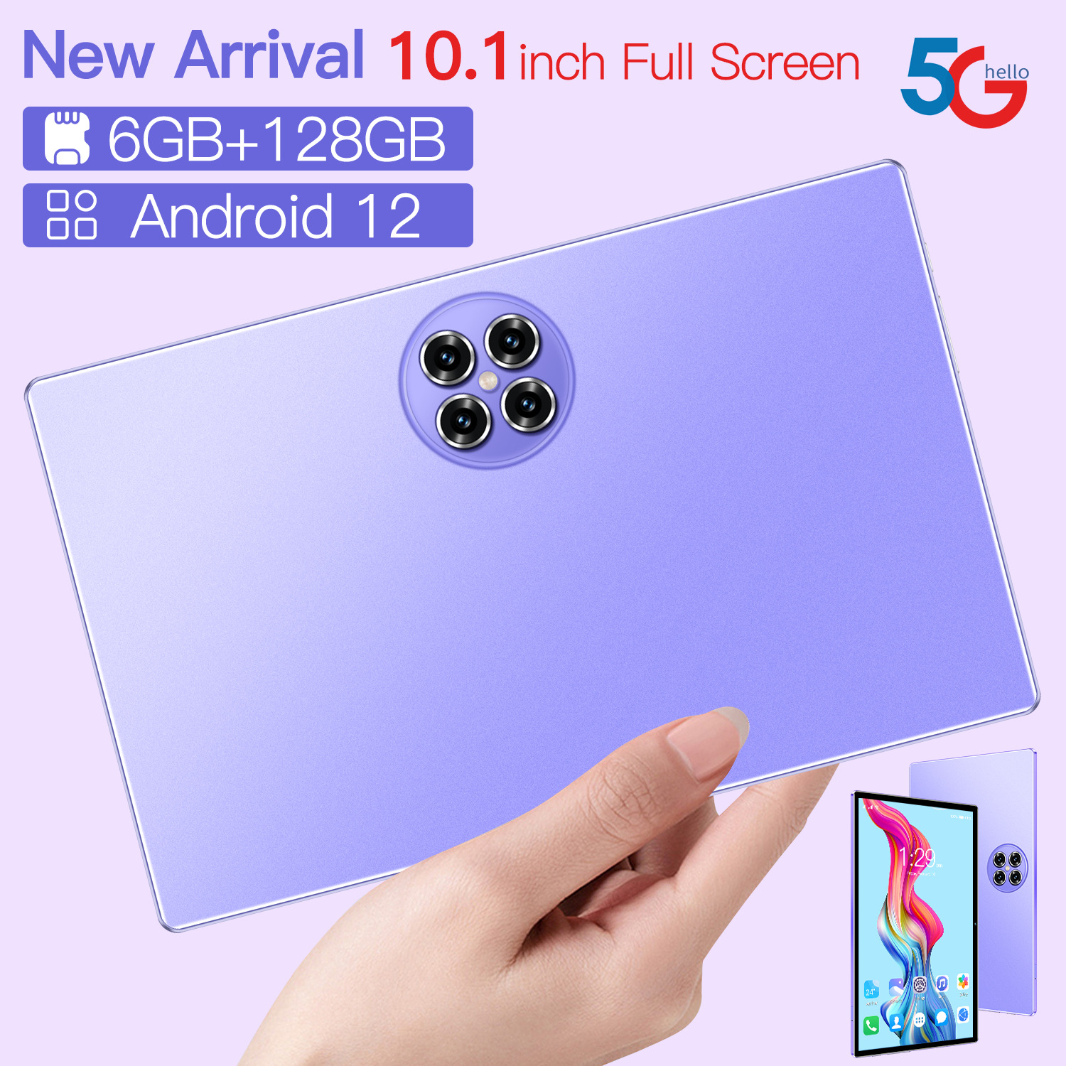 Factory Wholesale New 10.1-Inch Android Tablet HD Glass GPS Bluetooth 4G Cross-Border E-Commerce Foreign Trade