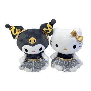 Fábrica Precio al por mayor 3 Estilos de 21 cm Gold Kuromi Plush Toys MyMelody Kitty Cat Animation Film and Television PERIPHERAL DIBLES REGALOS DE NIÑOS