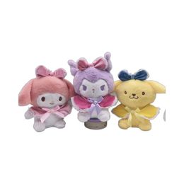Factory Wrossale Prix 3 Styles 25cm Cloak Kuromi Mymelody Plush Toy Animation Polaire périphérique Cadeau d'enfants