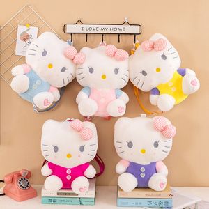 Factory Groothandelsprijs 9 Stijlen 32 cm Kitty Cat Plush Backpack Kuromi Animatie Perifere pop rugzak kindercadeau