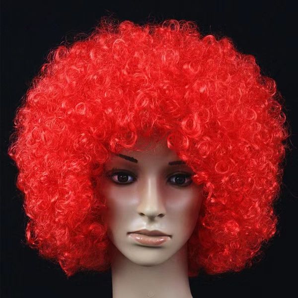 Factory Grossale Prix court Curly Afro Wigs for Men Women Femmes multiples couleurs Full Synthetic Hair Wig America African Natural Wigs Cosplay Hair Dhl Free