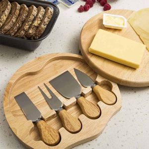 Factory Groothandelsproducten Roestvrij staal Acacia Wood Cheese Board met messenset