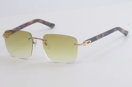 Fabriek Groothandel Verkopen Marmer Paars Plank Randloze Zonnebril 8300816 Klassiek piloten metalen frame eenvoudig vrijetijdsbesteding Designer Heren Dames bril Unisex