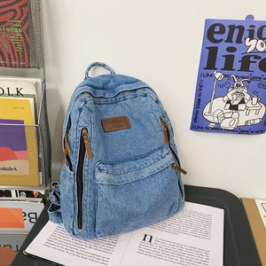 Sacs à bandoulières en gros de l'usine 2 couleurs harajuku vent de grande capacité en denim sac à dos collégial en toile de vent sac étudiant extérieur de loisirs sportif voyage de voyage 8068 #