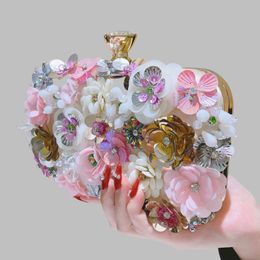Sacs à bandouliers en gros de l'usine 3 couleurs Luxury Luxury Jelly Flower Women Chain Sac Doux Petites sacs à main en alliage en alliage en alliage en alliage Fresh Sac à main A084 #