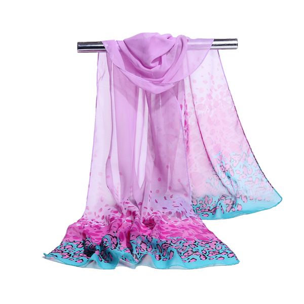 Usine En Gros En Mousseline De Soie Écharpe Femmes Longues Foulards Léopard Animal Printe DOt Sarong Wrap Plage Couverture 160 * 50 cm DHL Gratuit