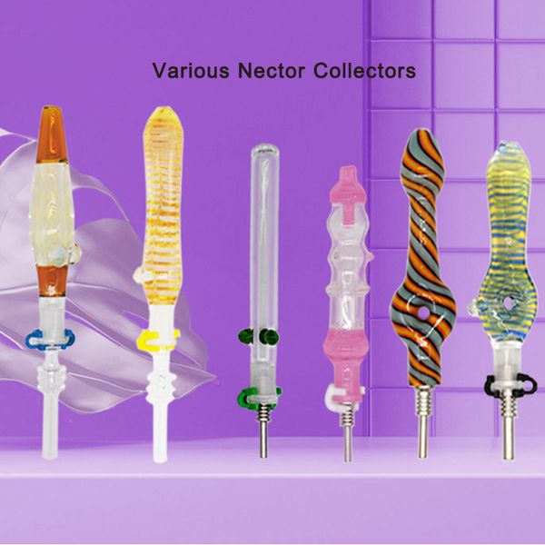 Accesorios para fumar néctar al por mayor de fábrica Nector de vidrio Collector Dab Straw NC Kit para tiendas de humo proporcionadas por Delightsmoke