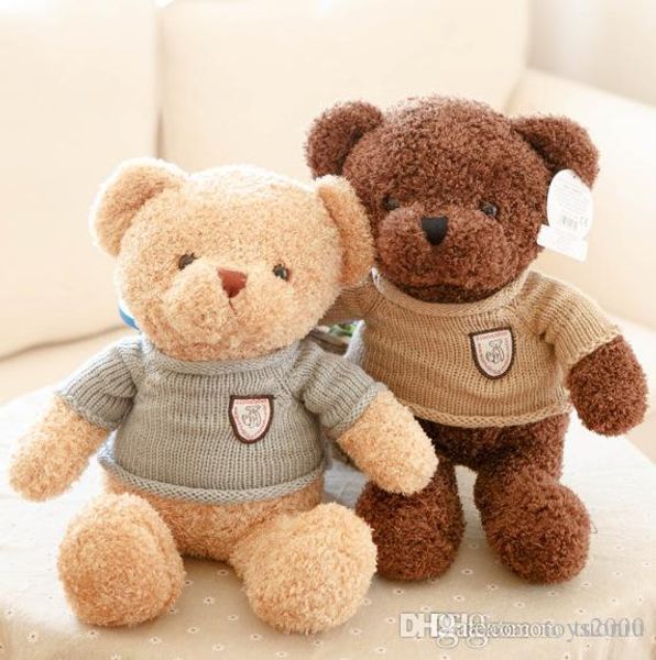 Fábrica al por mayor suéter oso de peluche juguetes de peluche animales de peluche oso de peluche almohada regalo de San Valentín DHL envío gratis