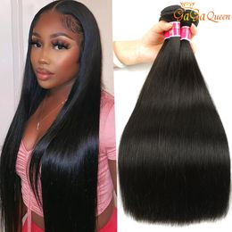 Mink Braziliaanse Steil Haar Bundels 30 inch Braziliaanse Maagd Haar Body Wave Human Hair Weave Extensions gagaqueen