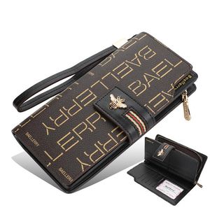 Fabriek groothandel vrouwen tas elegante atmosferische afdrukken lange portemonnee contrast rits dames portefeuilles straatmode lederen clutch wal