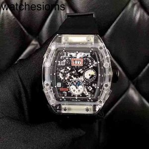 Factory ZF RichAmill Watch Zwitsers Luxe Mens Mechanica Horloges PolsWatch Business Leisure RMS011 Volledig automatische mechanische kristallen tape trend