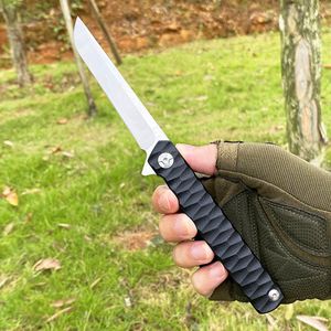 Factoty Price R1026 Flipper Couteau Pliant S35vn Satin Drop Point Lame Noir G10 Poignée Roulement À Billes Rapide Ouvert Dossier Couteaux Outils De Camping En Plein Air