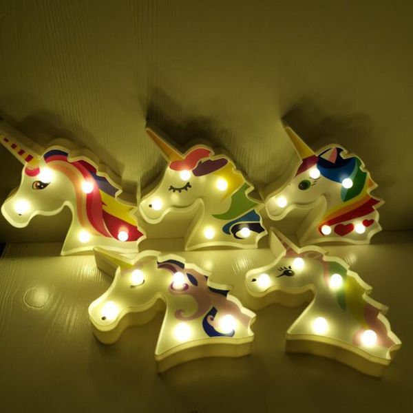 Factroy Price Night Light Unicorn Lamp LED Unicornio Head Kid's Nights Lights Lámparas pintadas en 3D para regalo de Navidad Decoración de mesa de fiesta
