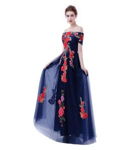 Fadistee nieuwe aankomst elegante satijnen jurk avondjurken prom feest zipper mouwloze formele lange boot nek bloemen style8800657