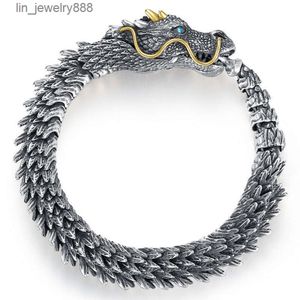 fafafa fafafa plaqué argent rétro zodiaque dragon dominateur personnalisé quille bracelet hommes hip hop bijoux fabricant en gros