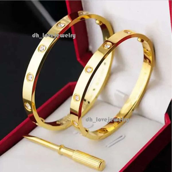 Fahion Charm Bangle Deigner Pulsera Roe Gold Silver Lady Bangle Titanium Tornillo de acero Diamante Diamante de lujo Joya de joyas