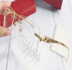 Mode lunettes Prescription 0063 sans monture 18Kgold cadre lunettes optiques lentille claire style d'affaires simple pour men3197920
