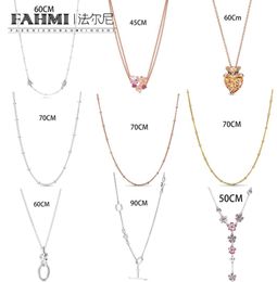 FAHMI 100 925 STERLING Silver Peach Blossom Lioness Hearts Arrow From and Elegant Charm Women039S Collier 1878478